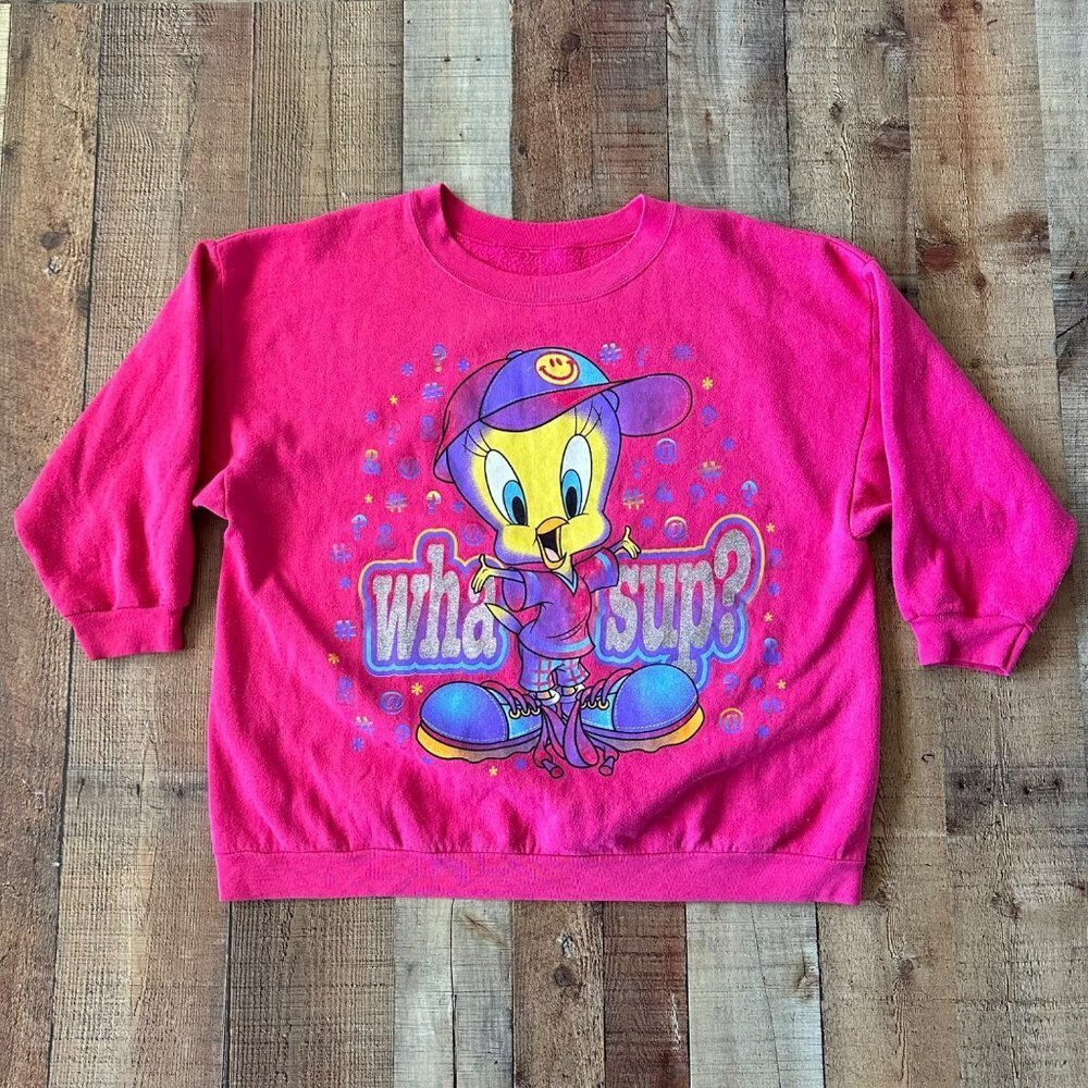 Vintage 90's Tweety Bird Looney Tunes sweatshirt in pink